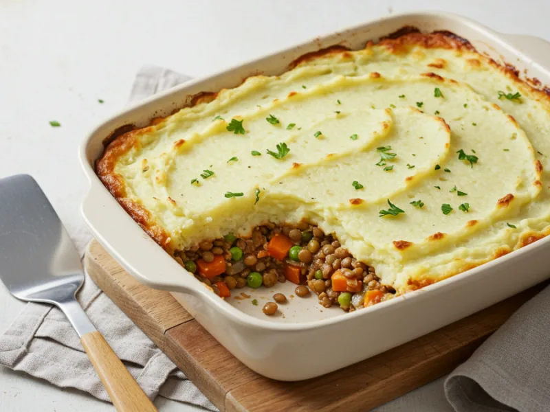 Pastel de Pastor Vegano Fácil con Lentejas