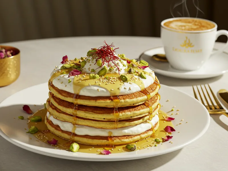 Pancake di Dubai con Zafferano e Pistacchi
