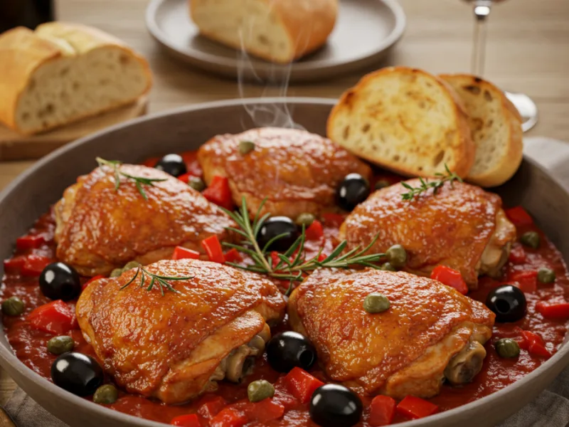 Recette traditionnelle de poulet cacciatore