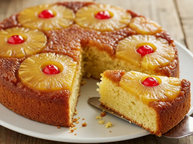 Torta rovesciata all'ananas facile