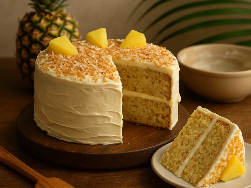 Receta de pastel de piña y coco