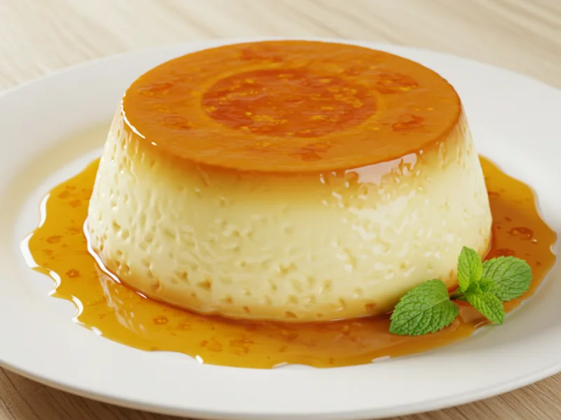 Flan de huevo tradicional con caramelo cremoso