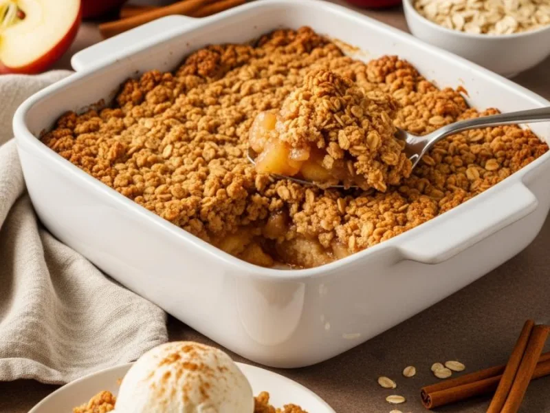 Crumble aux pommes et flocons d'avoine