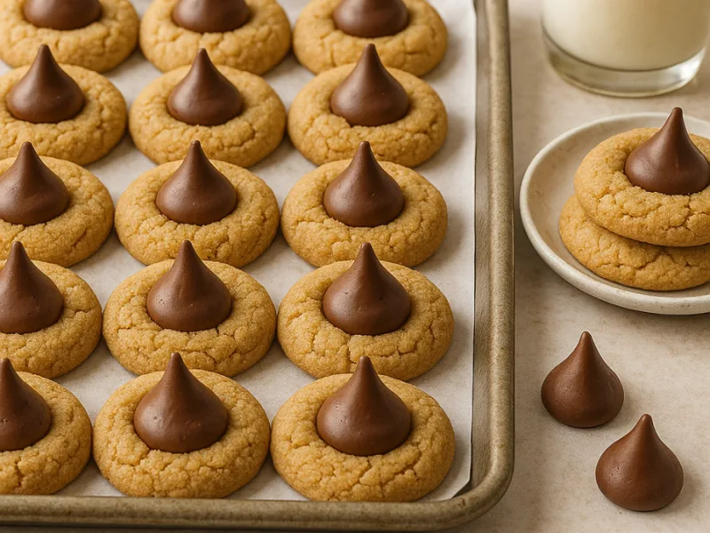 Easy Peanut Butter Blossom Cookies