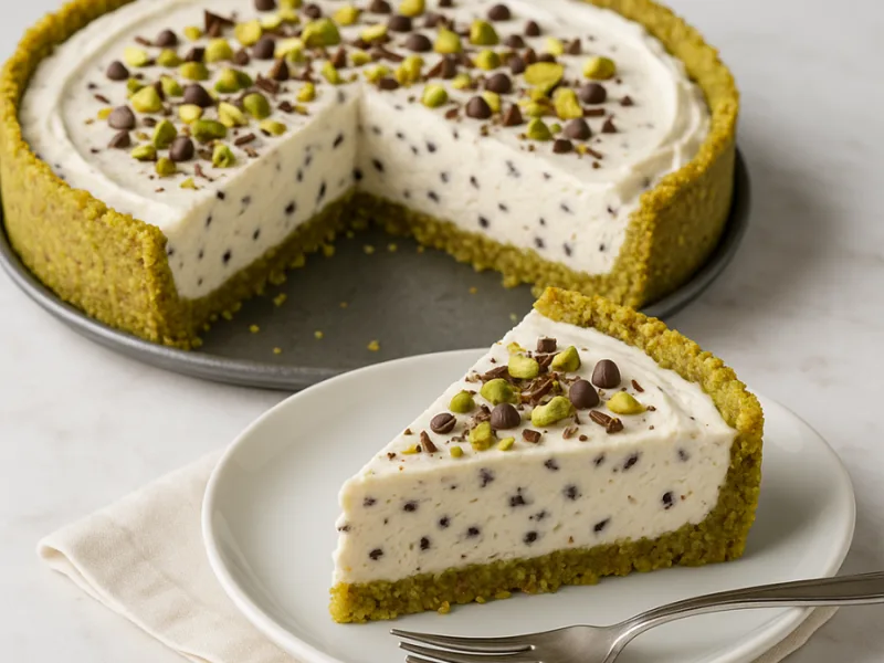 No-Bake Cannoli Pie with Pistachio Crust