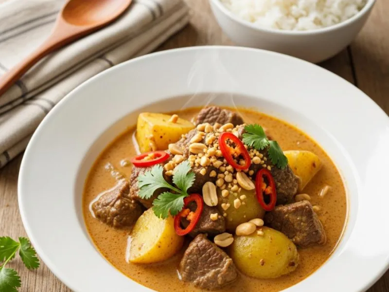 Curry Massaman thailandese con manzo cremoso