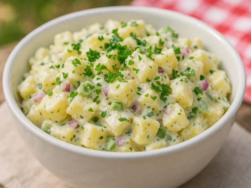 Salade froide de pommes de terre parfaite pour BBQs