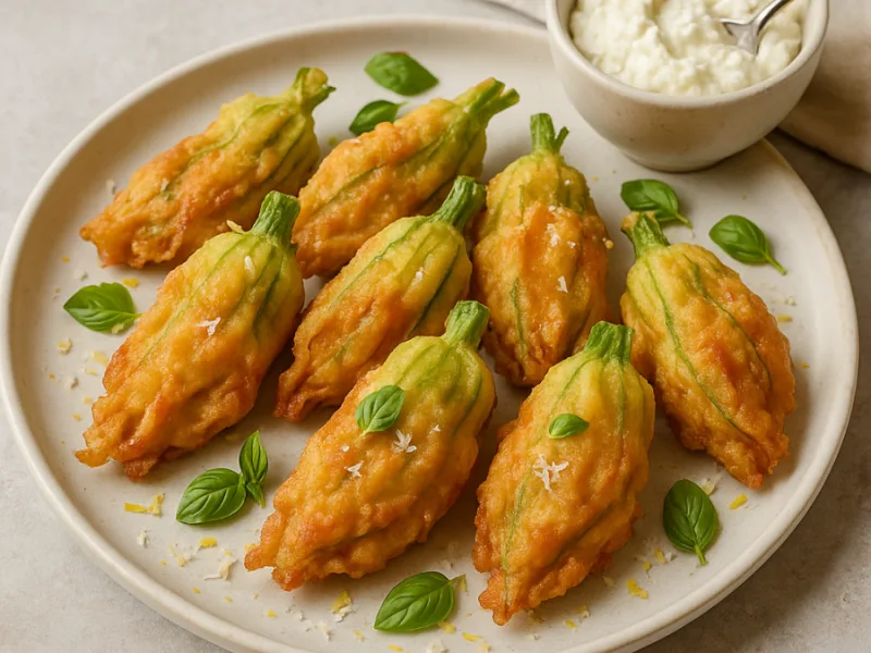Fleurs de courgette farcies ricotta