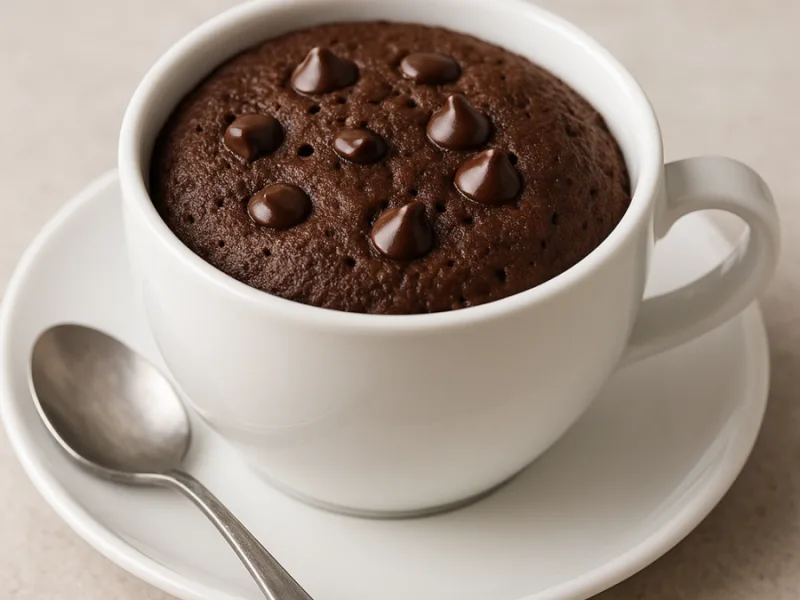 Mug Cake al Cioccolato Pronto in 5 Minuti