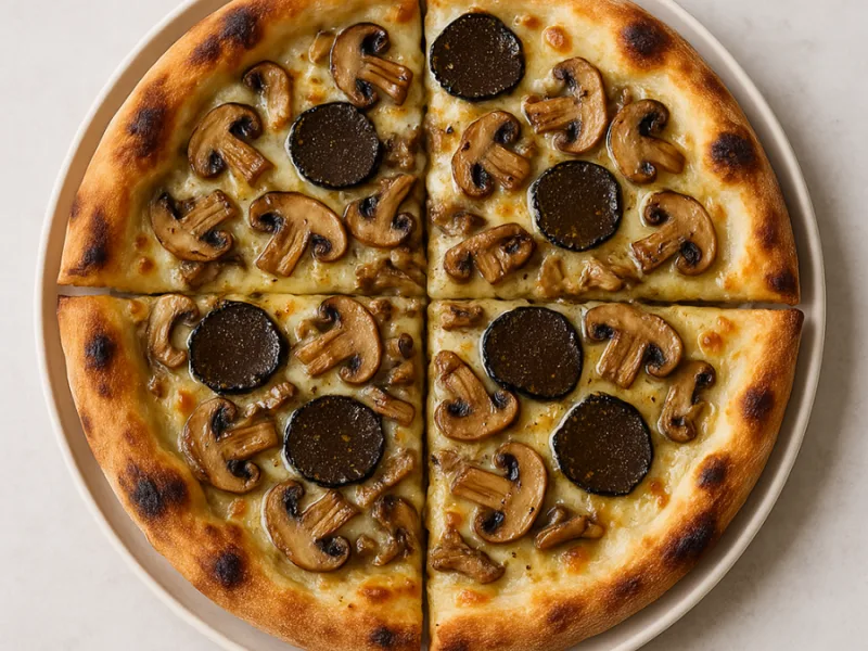 Pizza mit schwarzem Trüffel