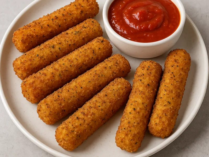 Knusprige Mozzarella Sticks aus der Heißluftfritteuse