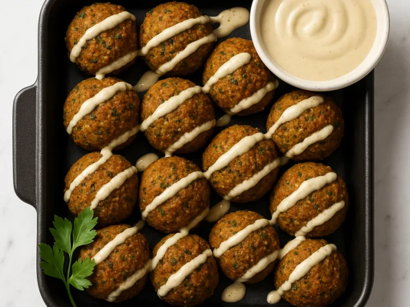 Falafel croustillant maison avec sauce tahini