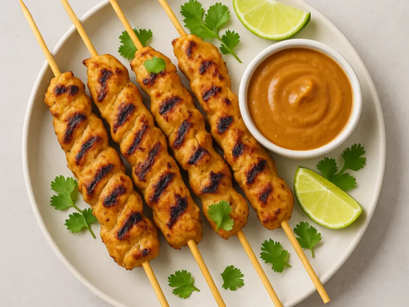 Thai chicken satay med peanøttsaus