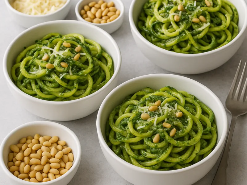 Courgettespaghetti met Pesto