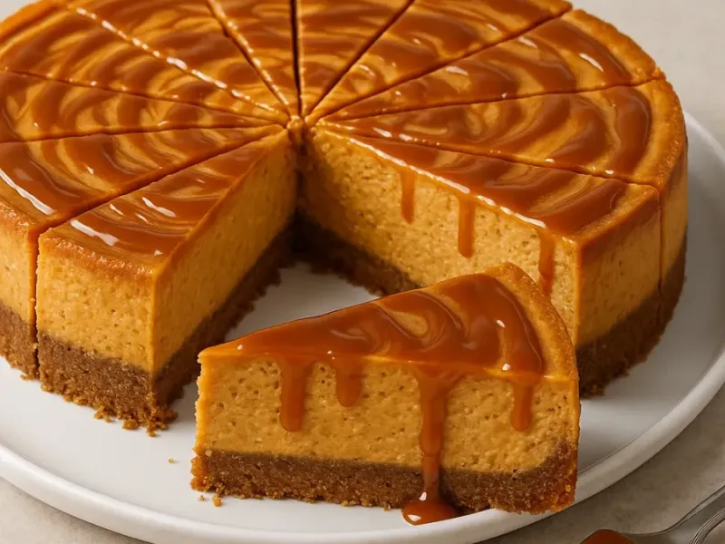Bučni cheesecake s karamelo – recept