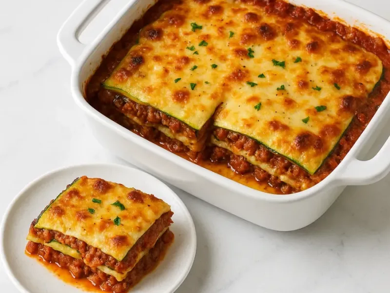 Lasaña de calabacín keto sin pasta