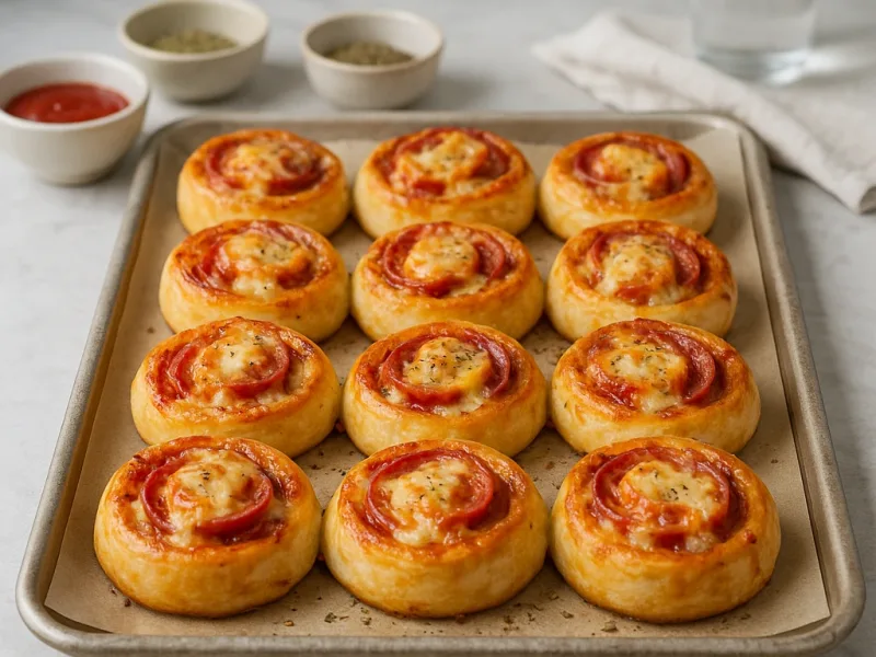 Rollitos de pizza con salami y queso – en 20 min