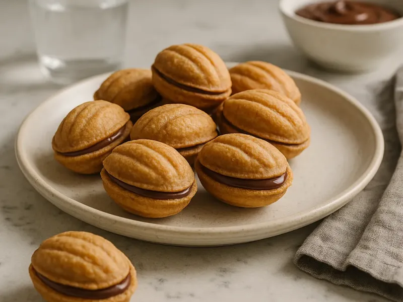 Best Walnut Shell Cookies with Chocolate Filling